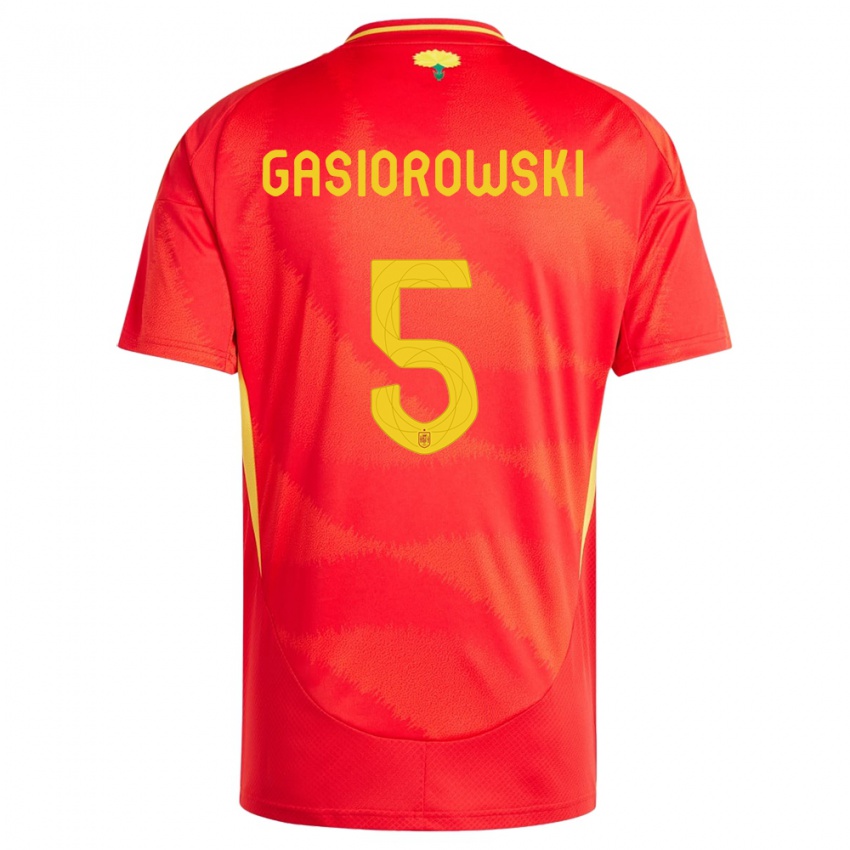Niño Camiseta España Yarek Gasiorowski #5 Rojo 1ª Equipación 24-26 La Camisa México