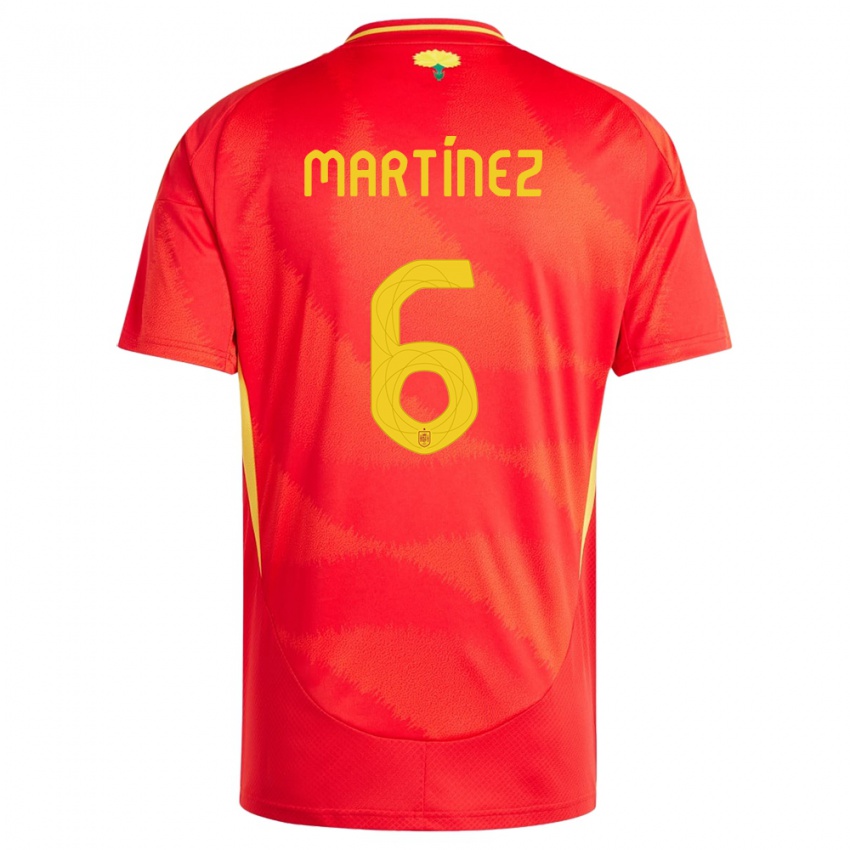 Niño Camiseta España Roger Martinez #6 Rojo 1ª Equipación 24-26 La Camisa México