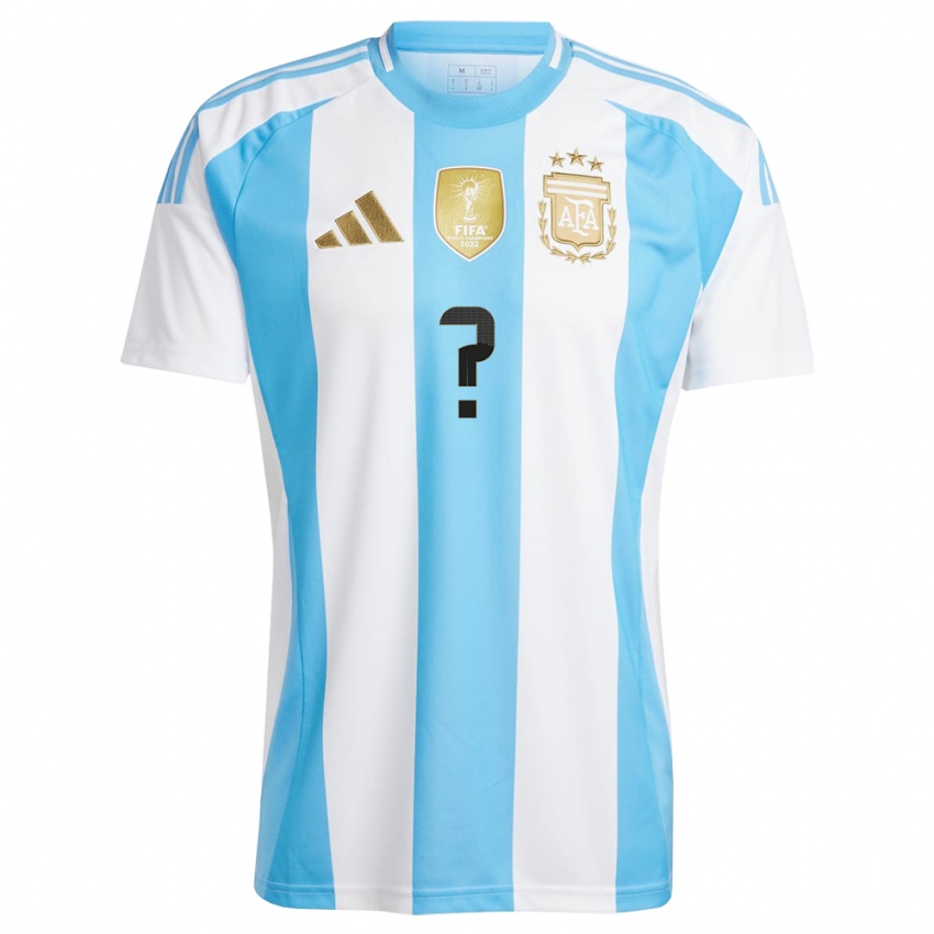 Niño Camiseta Argentina Su Nombre #0 Blanco Azul 1ª Equipación 24-26 La Camisa México