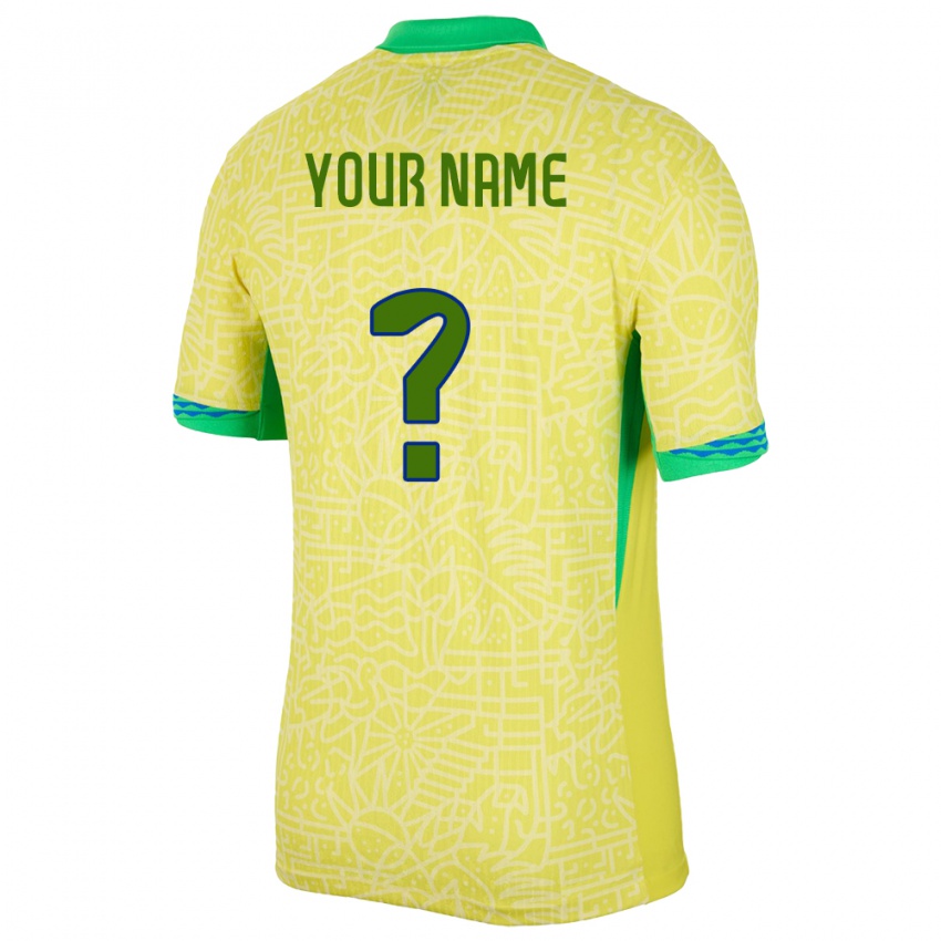 Niño Camiseta Brasil Su Nombre #0 Amarillo 1ª Equipación 24-26 La Camisa México