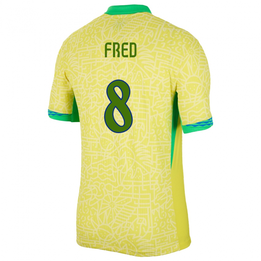 Niño Camiseta Brasil Fred #8 Amarillo 1ª Equipación 24-26 La Camisa México
