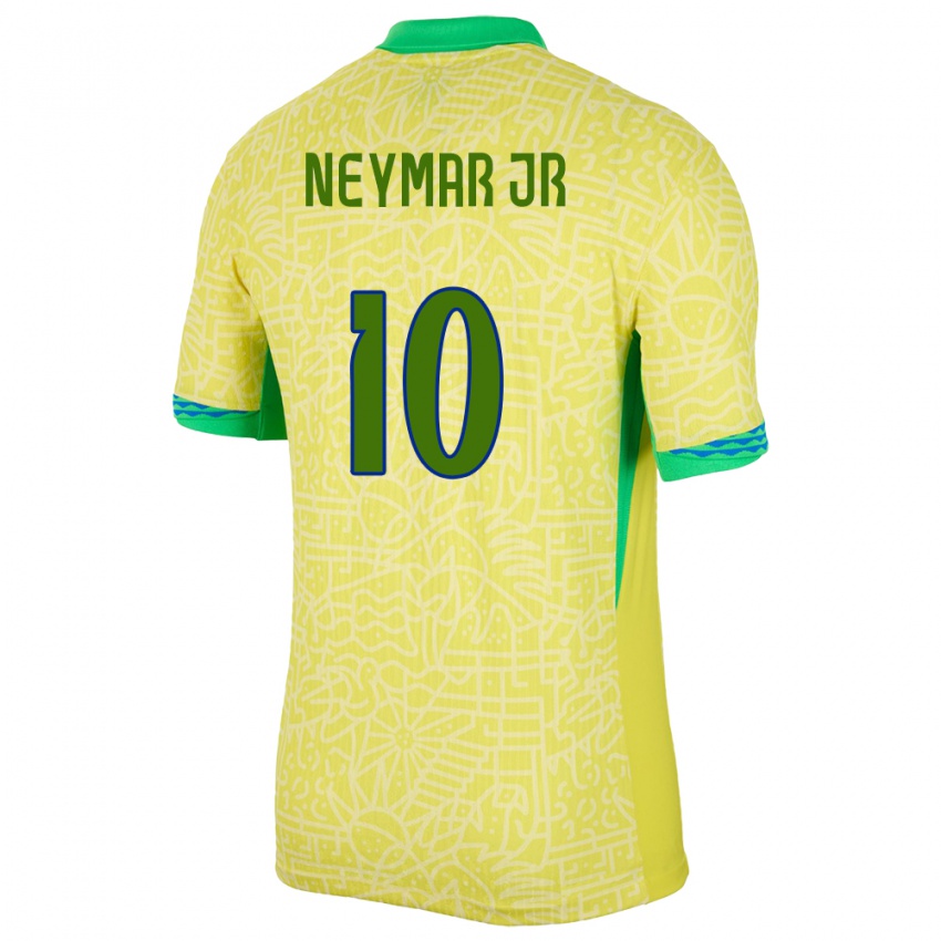 Niño Camiseta Brasil Neymar #10 Amarillo 1ª Equipación 24-26 La Camisa México