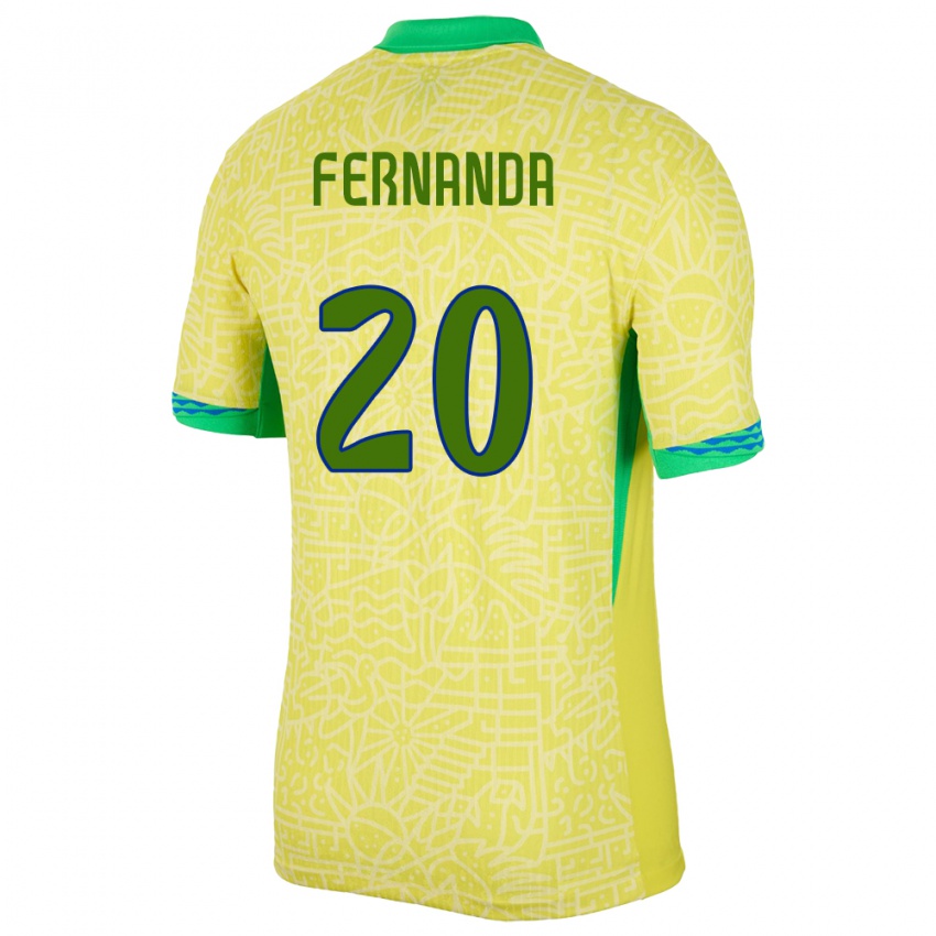 Niño Camiseta Brasil Fernanda Palermo #20 Amarillo 1ª Equipación 24-26 La Camisa México