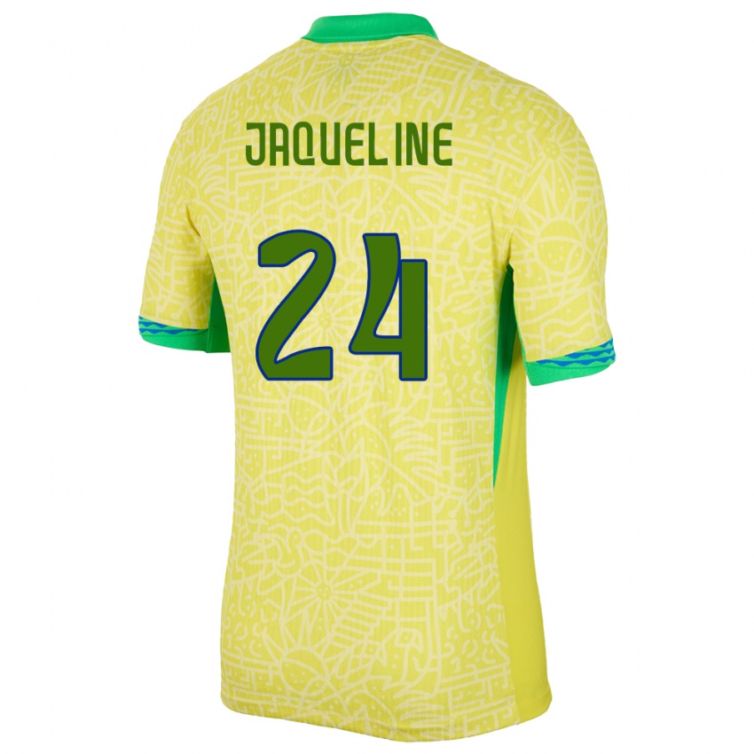 Niño Camiseta Brasil Jaqueline #24 Amarillo 1ª Equipación 24-26 La Camisa México