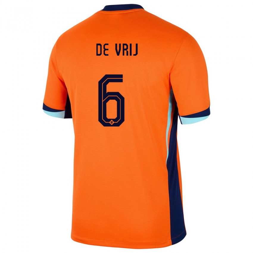 Niño Camiseta Países Bajos Stefan De Vrij #6 Naranja 1ª Equipación 24-26 La Camisa México