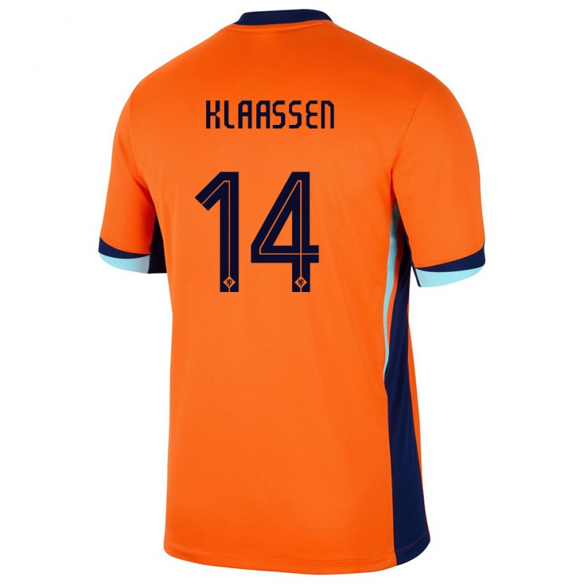 Niño Camiseta Países Bajos Davy Klaassen #14 Naranja 1ª Equipación 24-26 La Camisa México