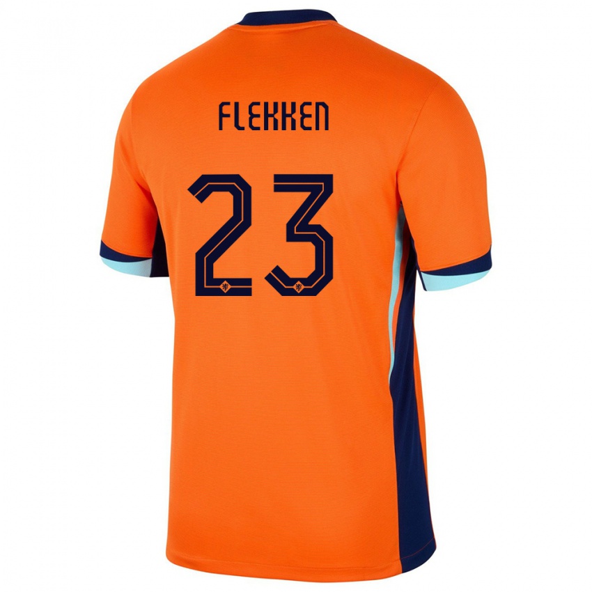 Niño Camiseta Países Bajos Mark Flekken #23 Naranja 1ª Equipación 24-26 La Camisa México