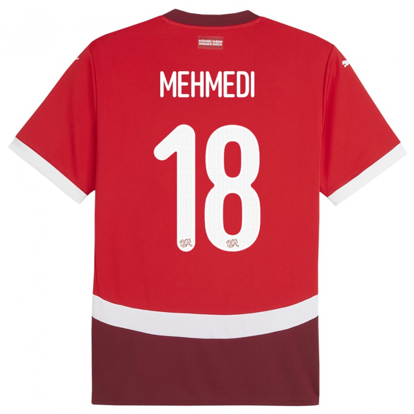 Niño Camiseta Suiza Admir Mehmedi #18 Rojo 1ª Equipación 24-26 La Camisa México
