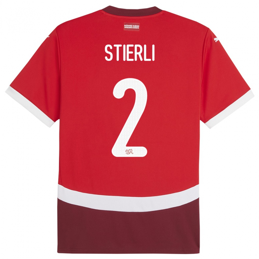 Niño Camiseta Suiza Julia Stierli #2 Rojo 1ª Equipación 24-26 La Camisa México
