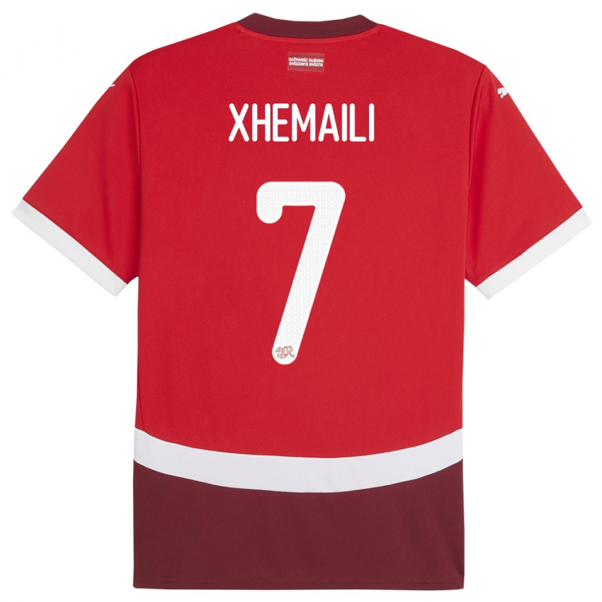 Niño Camiseta Suiza Riola Xhemaili #7 Rojo 1ª Equipación 24-26 La Camisa México