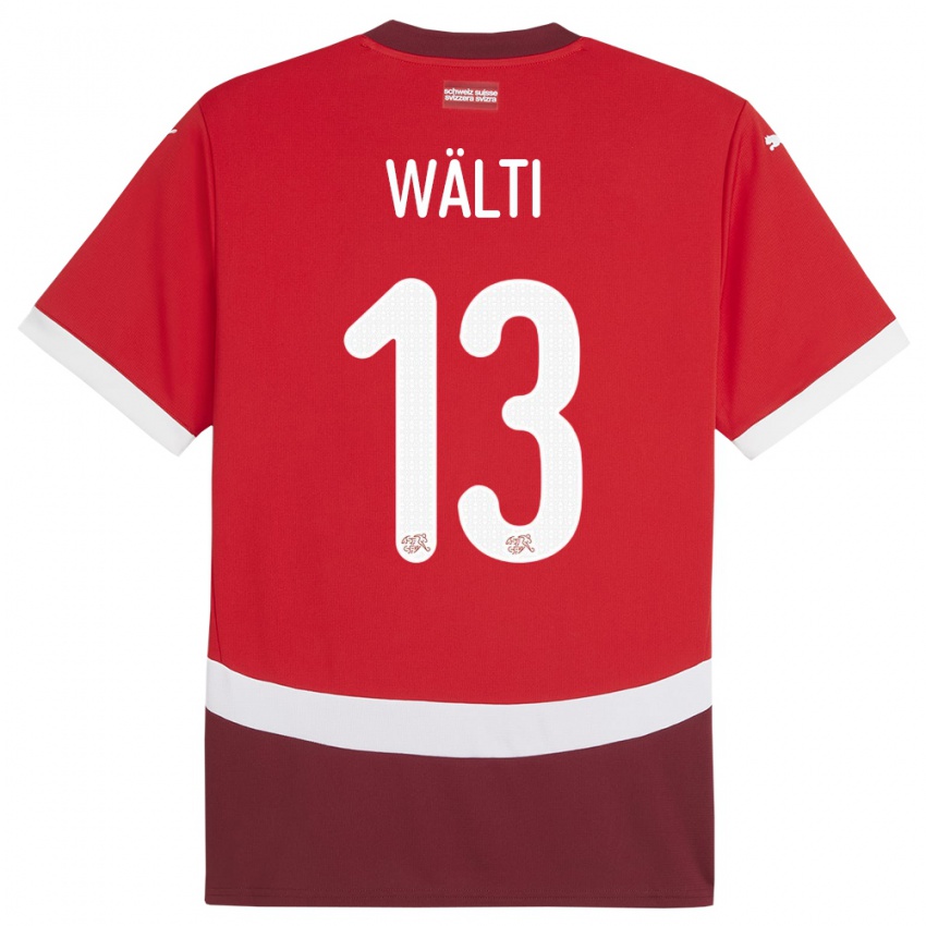 Niño Camiseta Suiza Lia Walti #13 Rojo 1ª Equipación 24-26 La Camisa México