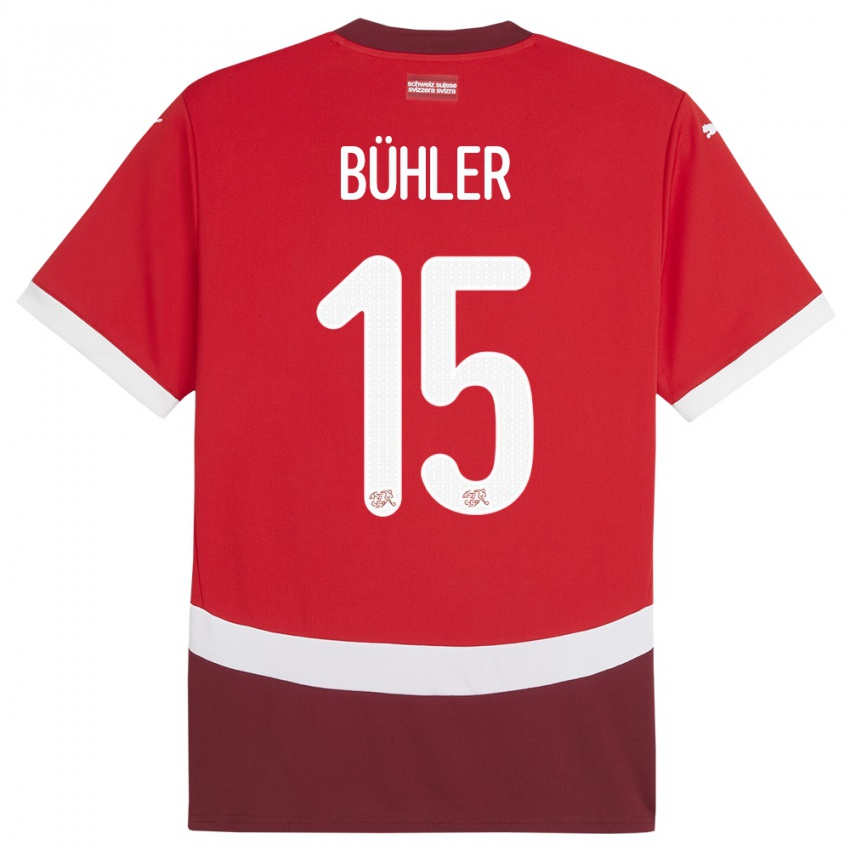 Niño Camiseta Suiza Luana Buhler #15 Rojo 1ª Equipación 24-26 La Camisa México