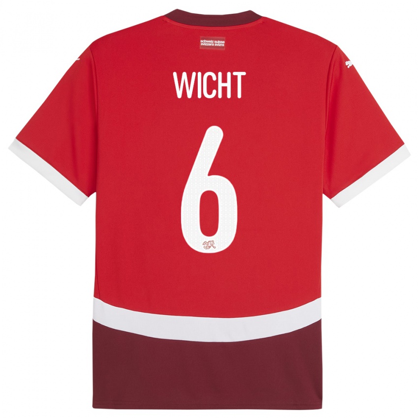 Niño Camiseta Suiza Nathan Wicht #6 Rojo 1ª Equipación 24-26 La Camisa México