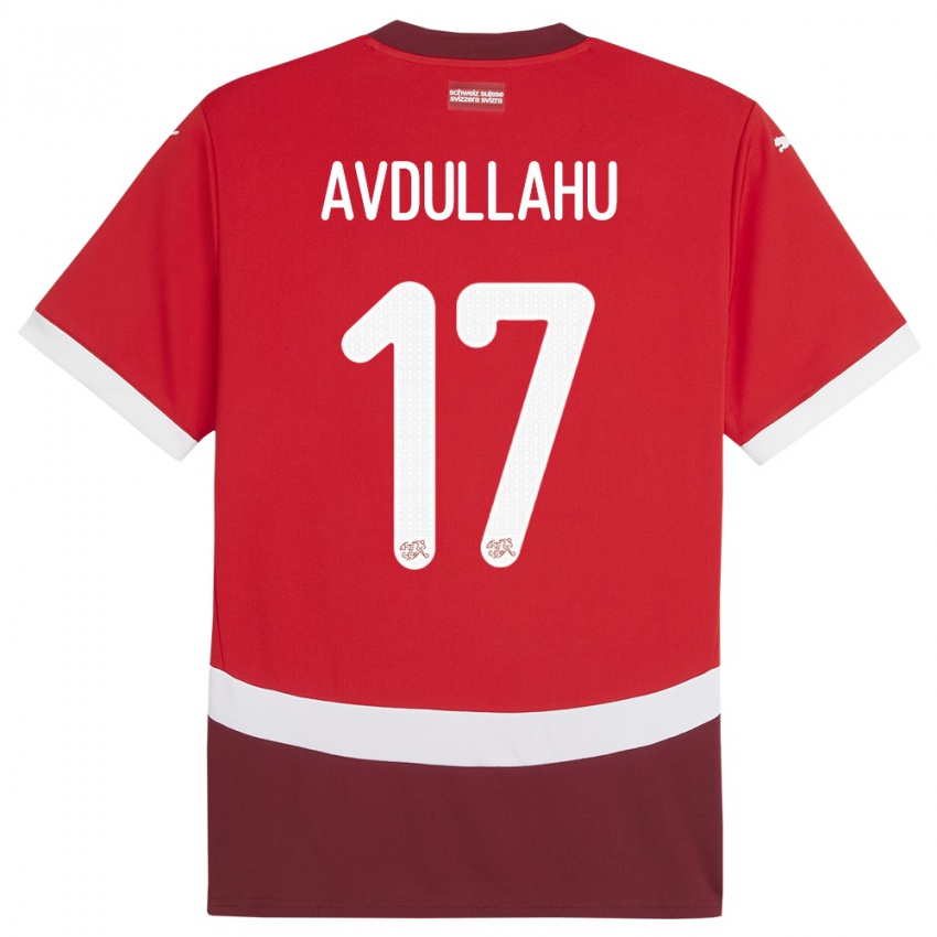 Niño Camiseta Suiza Leon Avdullahu #17 Rojo 1ª Equipación 24-26 La Camisa México