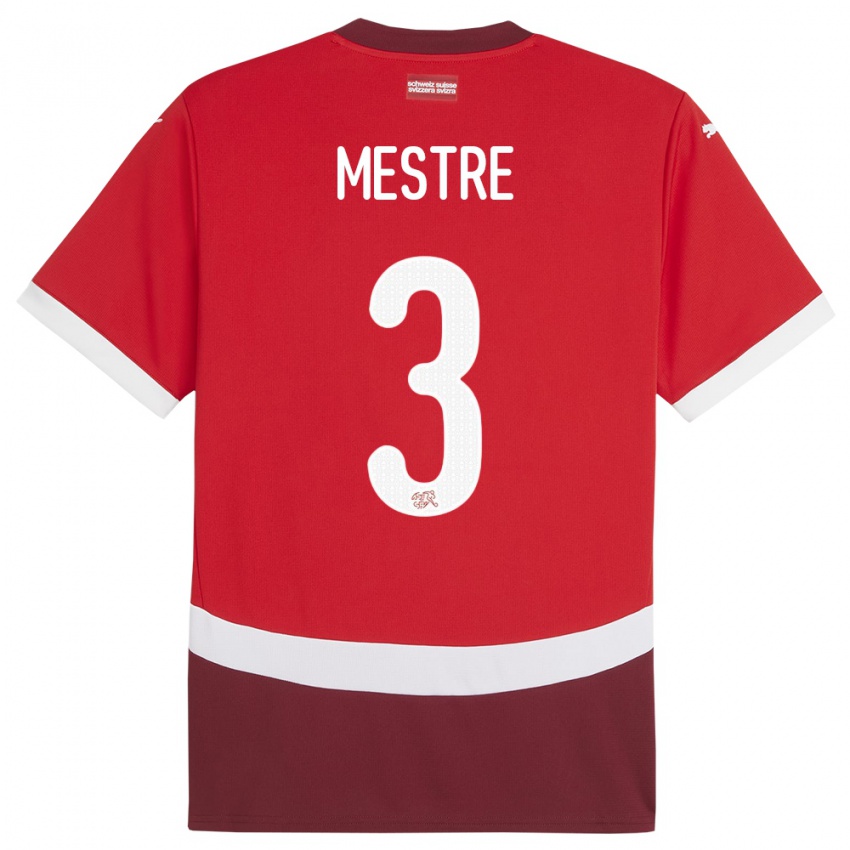 Niño Camiseta Suiza Luis Mestre #3 Rojo 1ª Equipación 24-26 La Camisa México