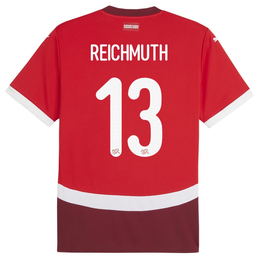 Niño Camiseta Suiza Miguel Reichmuth #13 Rojo 1ª Equipación 24-26 La Camisa México