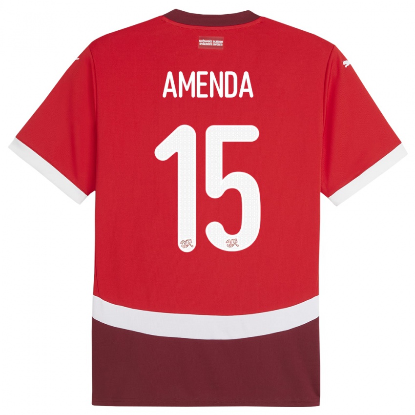 Niño Camiseta Suiza Aurele Amenda #15 Rojo 1ª Equipación 24-26 La Camisa México