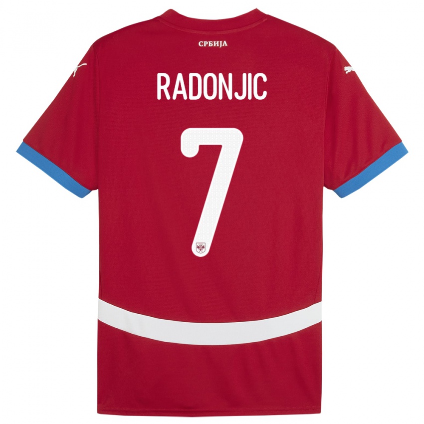 Niño Camiseta Serbia Nemanja Radonjic #7 Rojo 1ª Equipación 24-26 La Camisa México