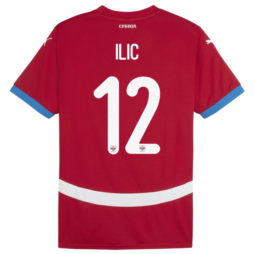 Niño Camiseta Serbia Marko Ilic #12 Rojo 1ª Equipación 24-26 La Camisa México