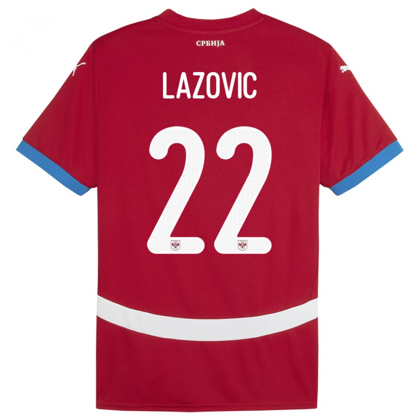 Niño Camiseta Serbia Darko Lazovic #22 Rojo 1ª Equipación 24-26 La Camisa México