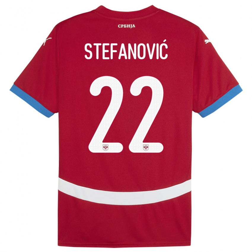 Niño Camiseta Serbia Dejana Stefanovic #22 Rojo 1ª Equipación 24-26 La Camisa México
