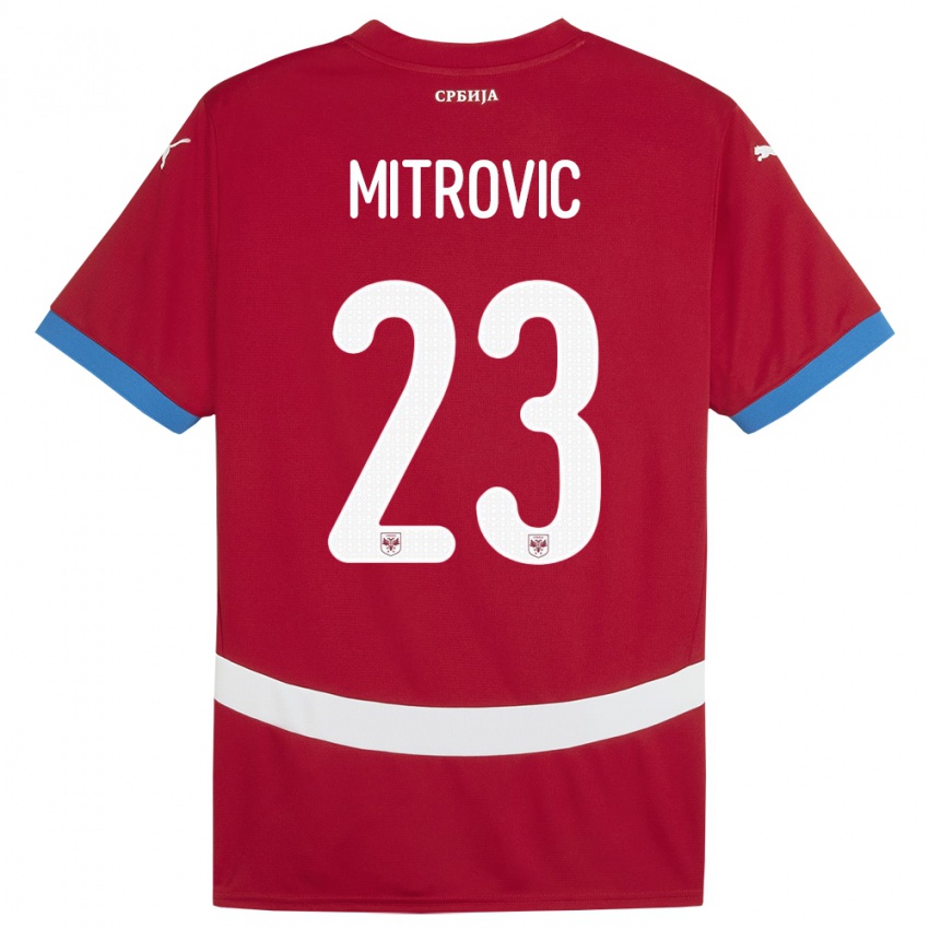 Niño Camiseta Serbia Vuk Mitrovic #23 Rojo 1ª Equipación 24-26 La Camisa México