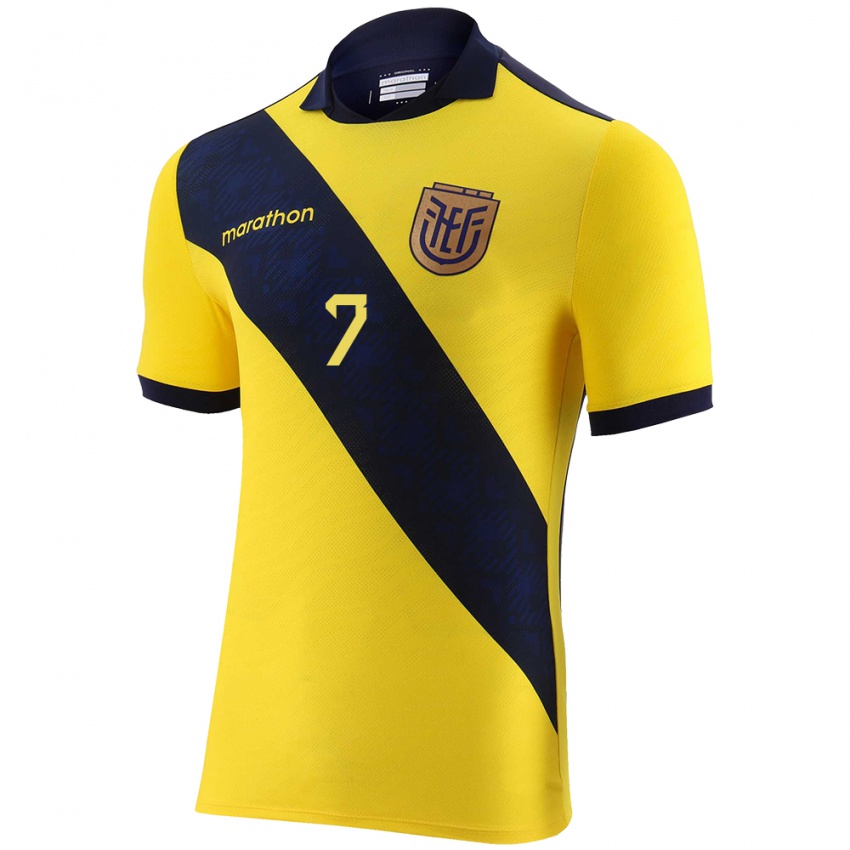 Niño Camiseta Ecuador Emerson Pata #7 Amarillo 1ª Equipación 24-26 La Camisa México