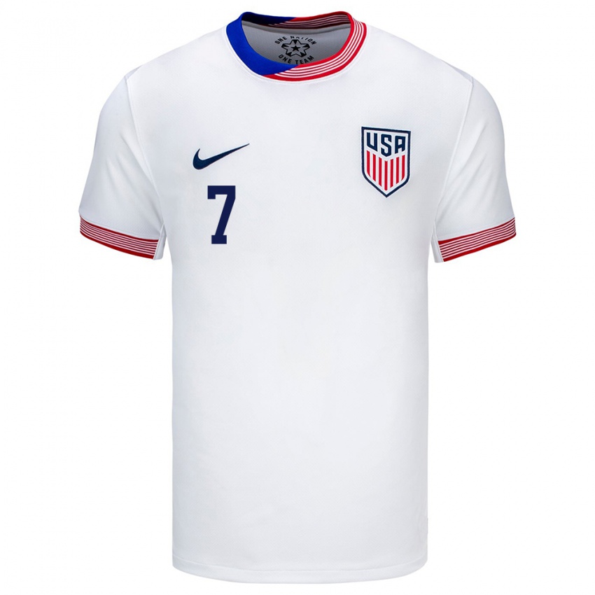 Niño Camiseta Estados Unidos Quinn Sullivan #7 Blanco 1ª Equipación 24-26 La Camisa México