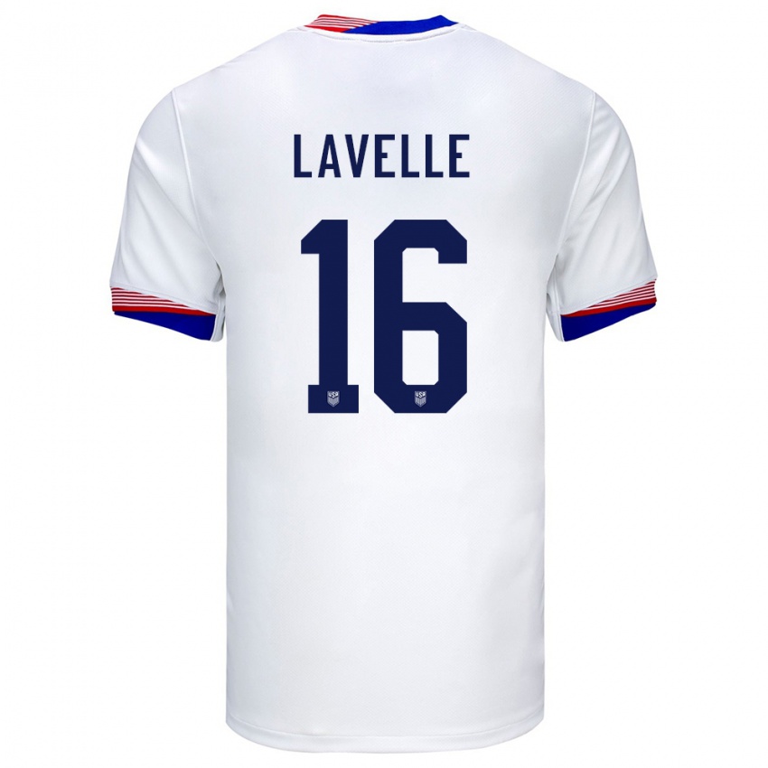 Niño Camiseta Estados Unidos Rose Lavelle #16 Blanco 1ª Equipación 24-26 La Camisa México