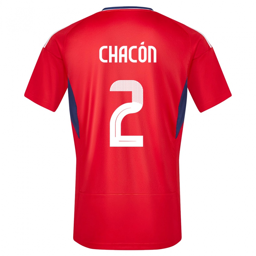 Niño Camiseta Costa Rica Daniel Chacon #2 Rojo 1ª Equipación 24-26 La Camisa México