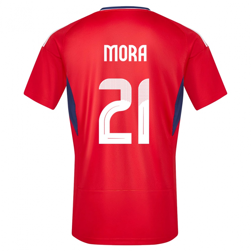 Niño Camiseta Costa Rica Carlos Mora #21 Rojo 1ª Equipación 24-26 La Camisa México