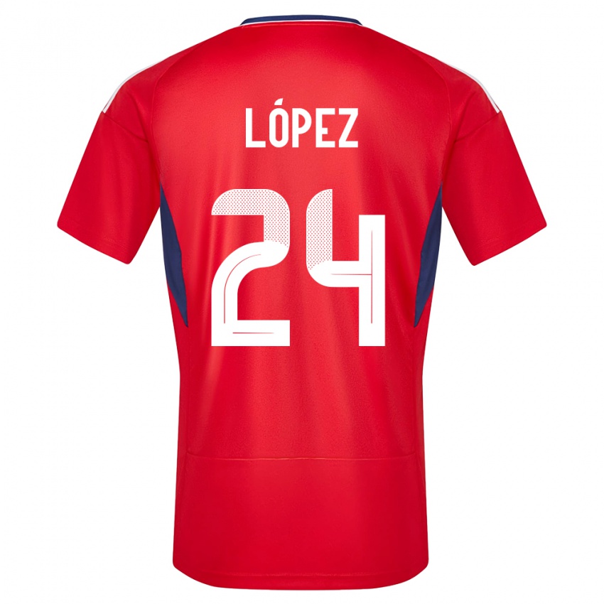 Niño Camiseta Costa Rica Douglas Lopez #24 Rojo 1ª Equipación 24-26 La Camisa México