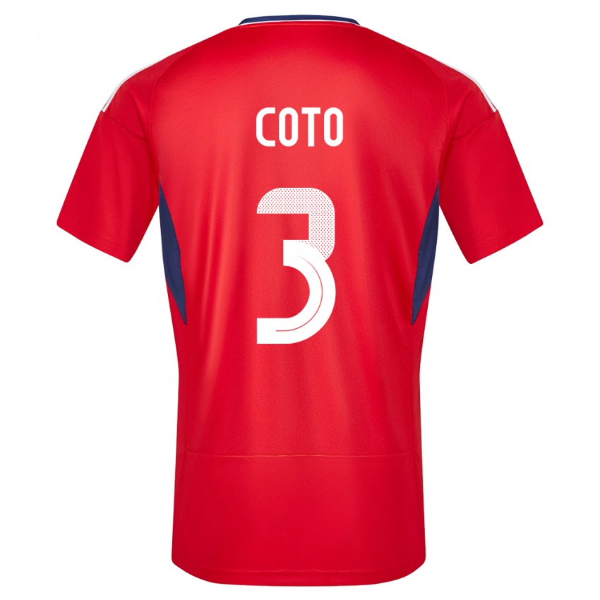 Niño Camiseta Costa Rica Maria Coto #3 Rojo 1ª Equipación 24-26 La Camisa México