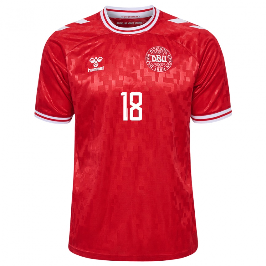 Niño Camiseta Dinamarca Mads Enggard #18 Rojo 1ª Equipación 24-26 La Camisa México