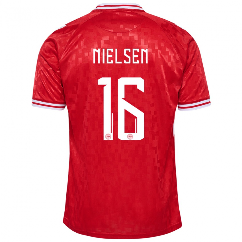 Niño Camiseta Dinamarca Magnus Nielsen #16 Rojo 1ª Equipación 24-26 La Camisa México