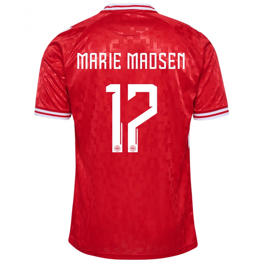 Niño Camiseta Dinamarca Rikke Marie Madsen #17 Rojo 1ª Equipación 24-26 La Camisa México