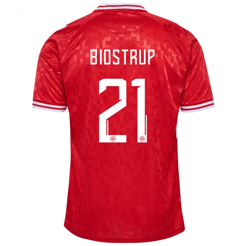 Niño Camiseta Dinamarca Mads Bidstrup #21 Rojo 1ª Equipación 24-26 La Camisa México