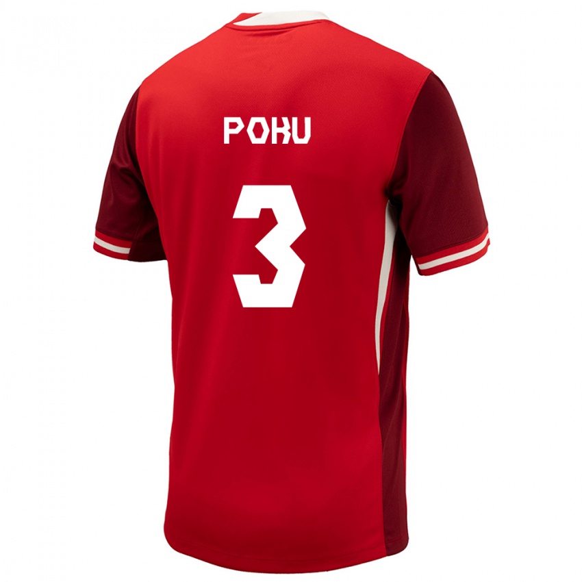 Niño Camiseta Canadá Kwasi Poku #3 Rojo 1ª Equipación 24-26 La Camisa México
