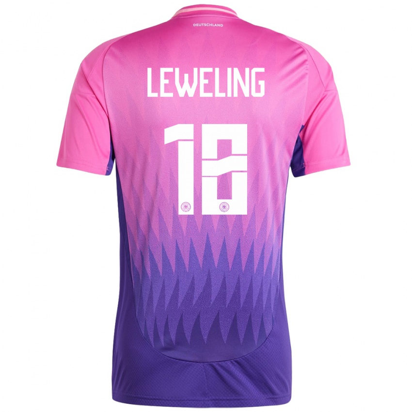 Niño Camiseta Alemania Jamie Leweling #18 Rosado Morado 2ª Equipación 24-26 La Camisa México
