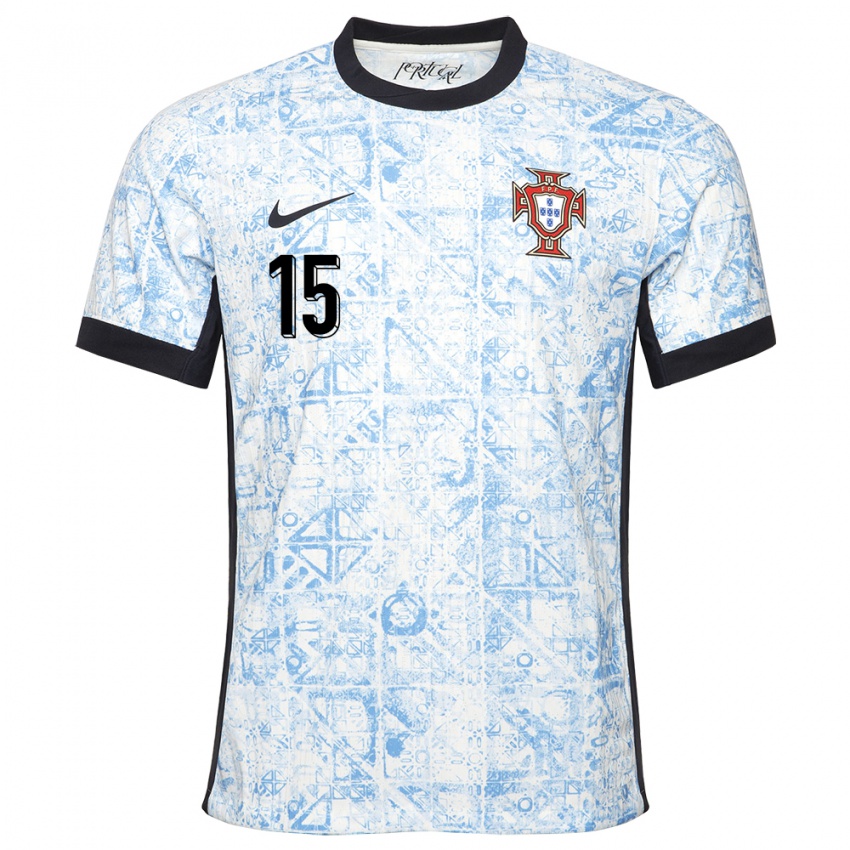 Niño Camiseta Portugal Rafael Leao #15 Crema Azul 2ª Equipación 24-26 La Camisa México