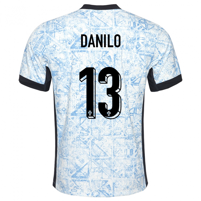 Niño Camiseta Portugal Danilo Pereira #13 Crema Azul 2ª Equipación 24-26 La Camisa México