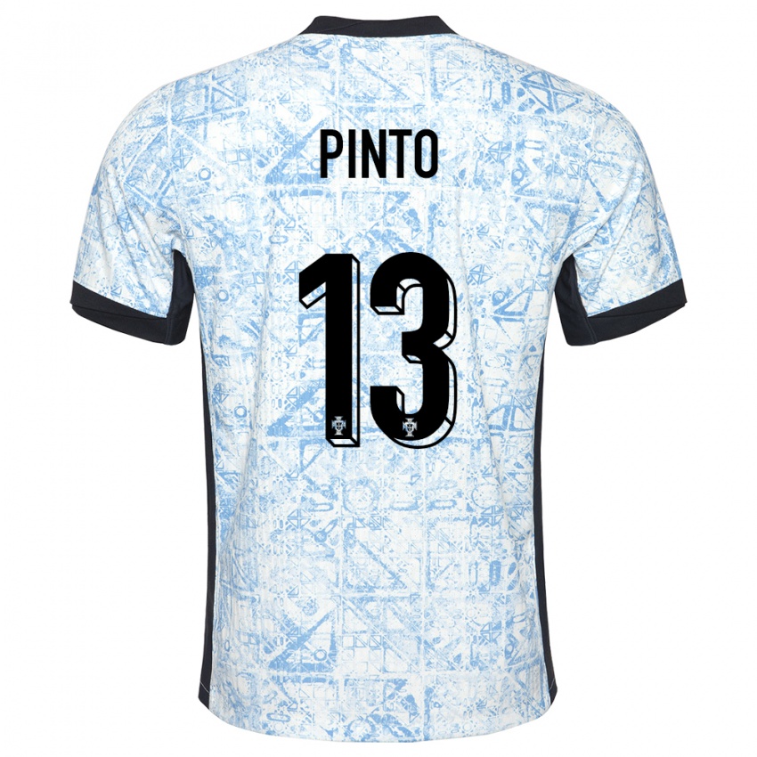 Niño Camiseta Portugal Fatima Pinto #13 Crema Azul 2ª Equipación 24-26 La Camisa México