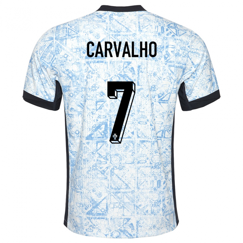 Niño Camiseta Portugal Fabio Carvalho #7 Crema Azul 2ª Equipación 24-26 La Camisa México