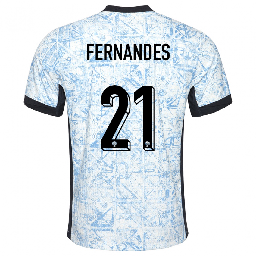 Niño Camiseta Portugal Mateus Fernandes #21 Crema Azul 2ª Equipación 24-26 La Camisa México