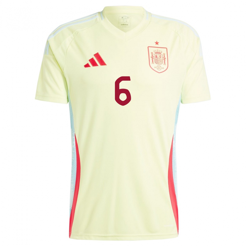 Niño Camiseta España Roger Martinez #6 Amarillo 2ª Equipación 24-26 La Camisa México