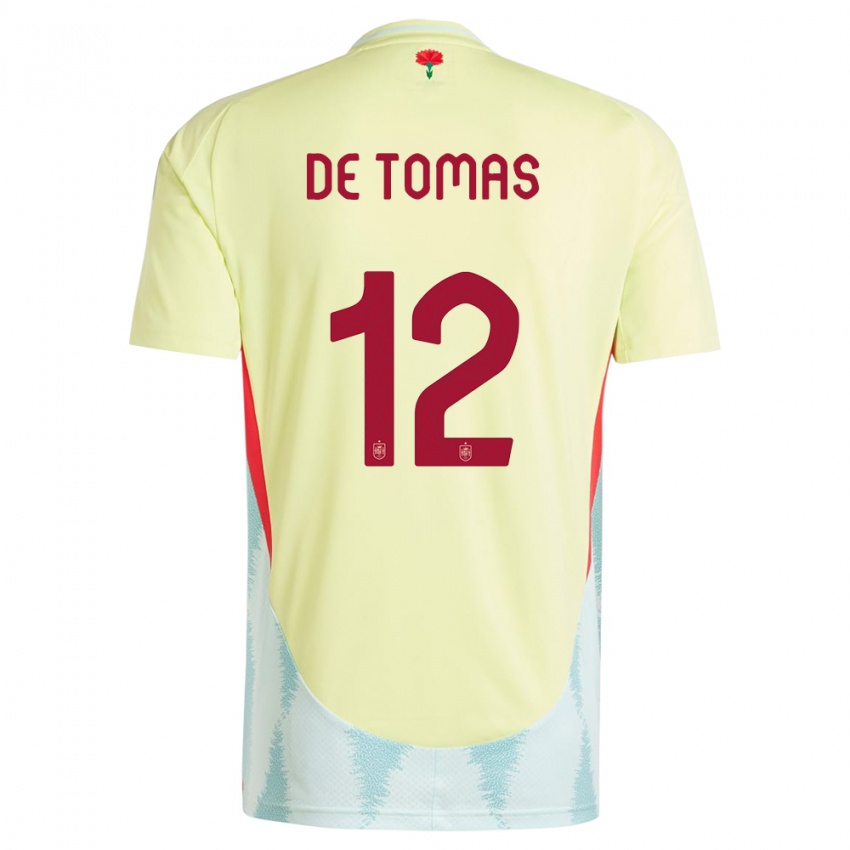 Niño Camiseta España Raul De Tomas #12 Amarillo 2ª Equipación 24-26 La Camisa México
