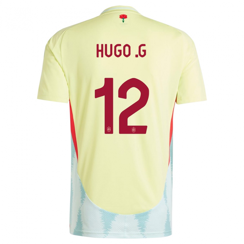 Niño Camiseta España Hugo Guillamon #12 Amarillo 2ª Equipación 24-26 La Camisa México