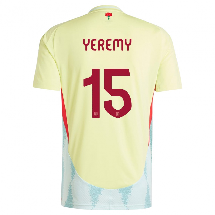 Niño Camiseta España Yeremy Pino #15 Amarillo 2ª Equipación 24-26 La Camisa México
