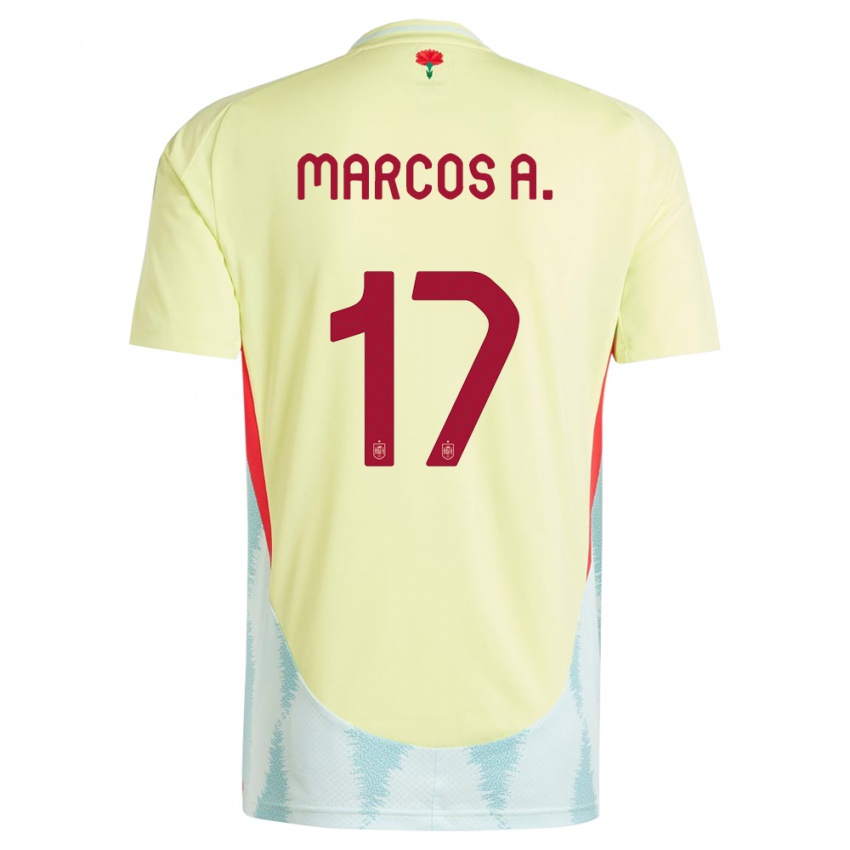 Niño Camiseta España Marcos Alonso #17 Amarillo 2ª Equipación 24-26 La Camisa México
