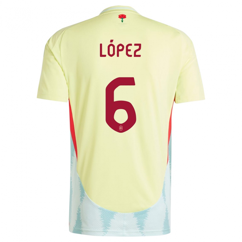 Niño Camiseta España Maitane Lopez #6 Amarillo 2ª Equipación 24-26 La Camisa México